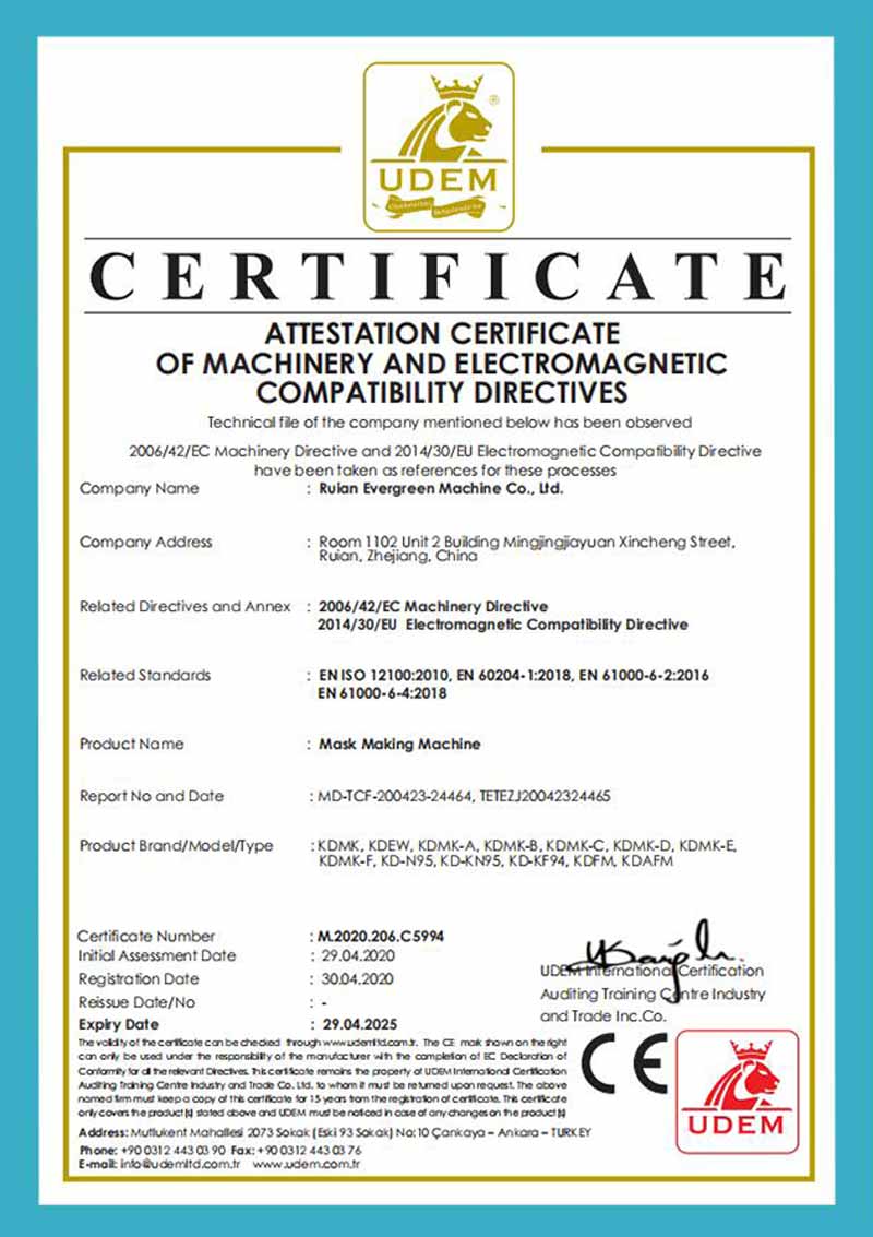 Face Mask CE certificate