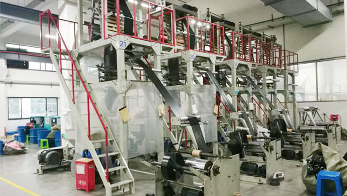 PE film blowing machines in customer factory